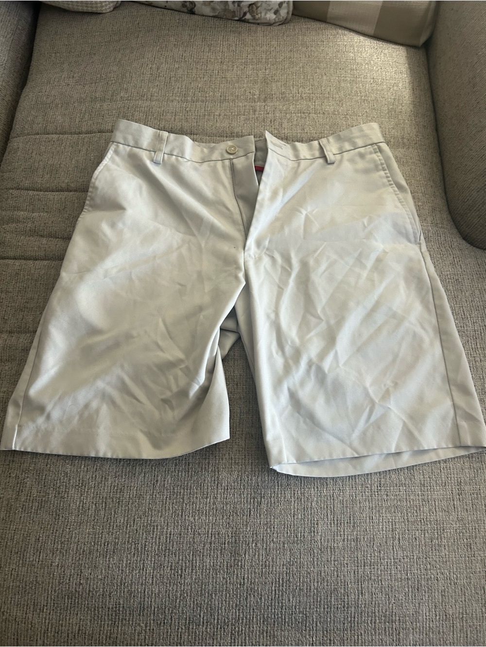 Izod Light Gray Flat Front Chino Shorts